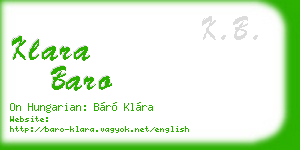 klara baro business card
