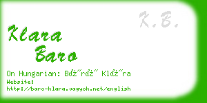 klara baro business card